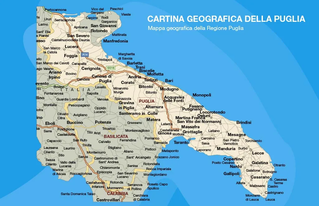 Cartina puglia interattiva, mappa e stradario | BarbarHouse